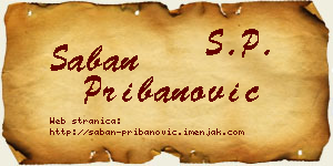 Šaban Pribanović vizit kartica